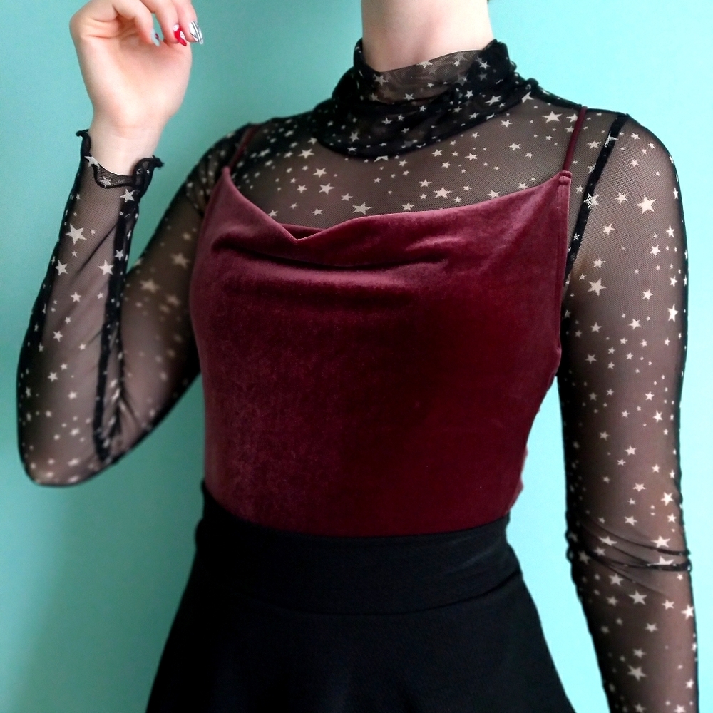 Sheer turtleneck